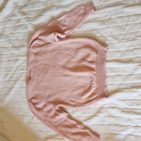 Vintage Floral Pink and White Petite Sophisticates Sweater - Picture 4 of 4